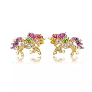 🌟HP🌟Lovely 18KGP Unicorn Earrings